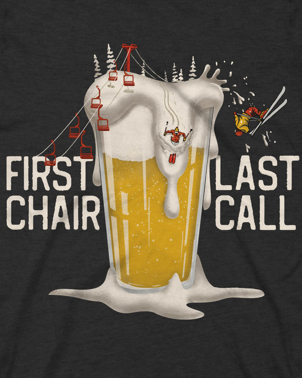 First Chair Last Call Tee Vintage Black Ski The East