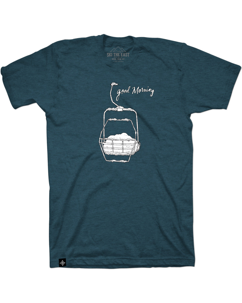 g'morning drawcord Tee　BLACK　М Good Morning Tee - Stone Blue – Ski The East