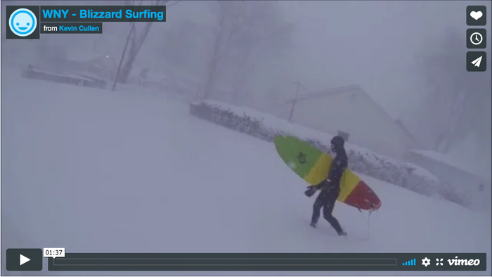 Buffalo Lake Effect Blizzard Surfing Lake Erie