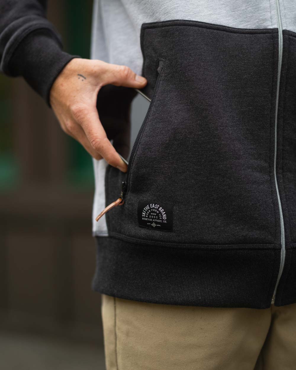 Crawford Zip Hoodie - Vintage Black/Gray