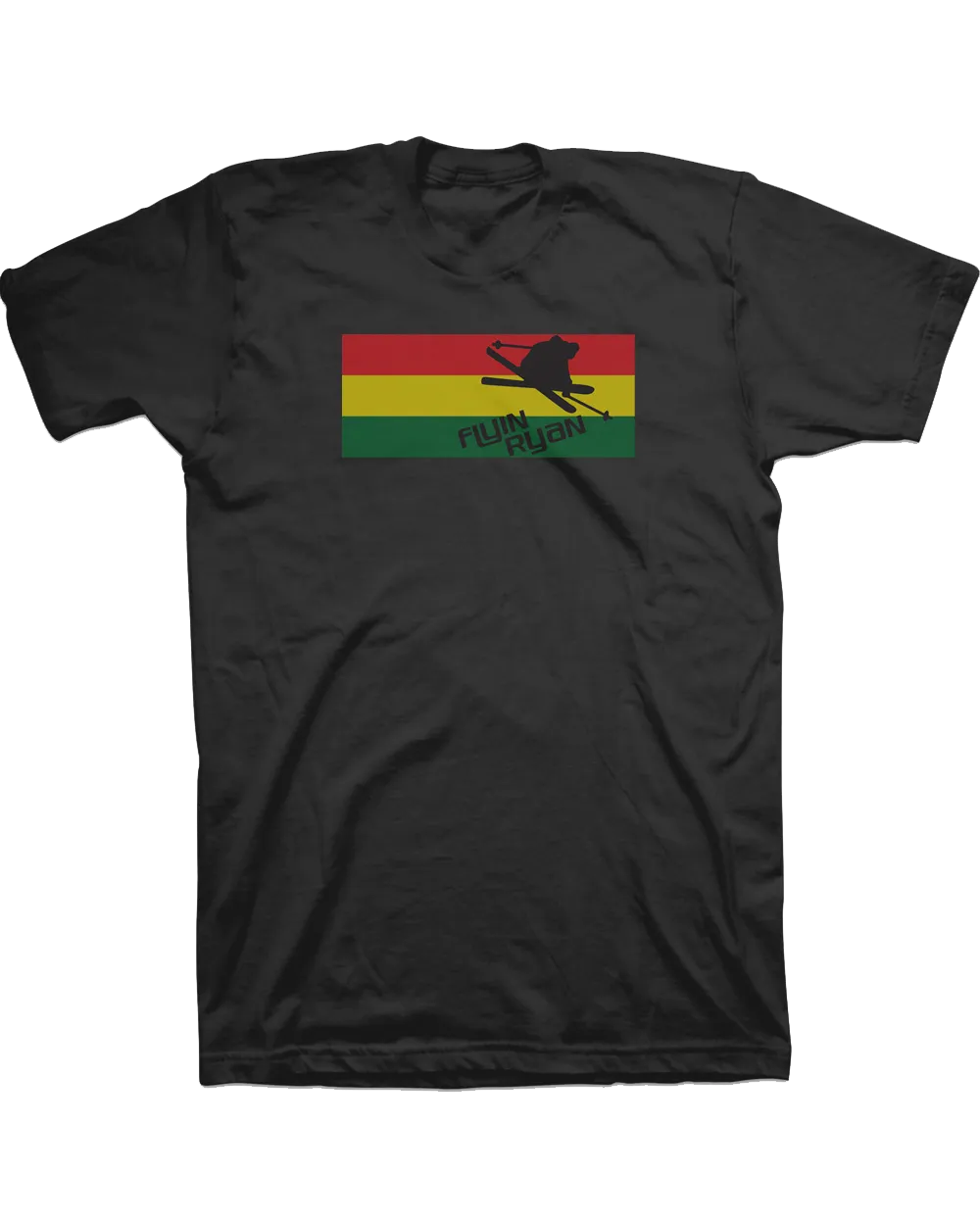 Women's Flyin Ryan Rasta Flag Tee  - Black