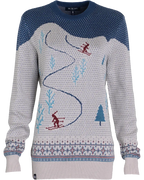 Women's Powder Day Shredder Sweater - Teal/Gray