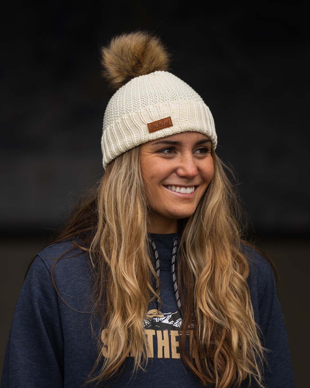 Women's Trapper Pom Beanie - Oat
