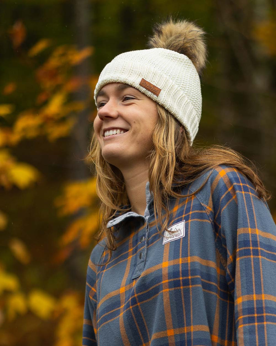 Women's Trapper Pom Beanie - Oat