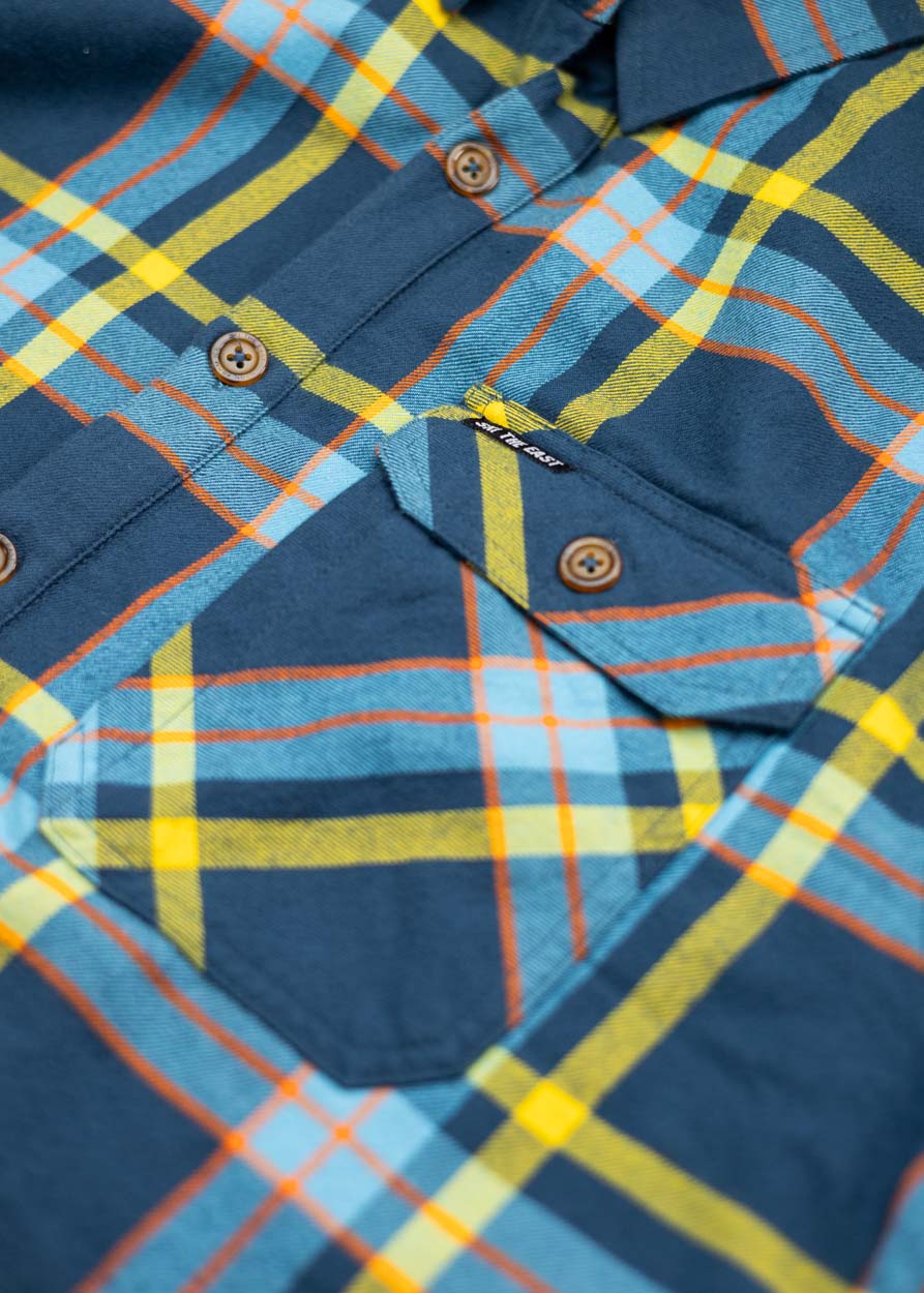 Woodbury Fleece Lined Flannel - Blue Horizon