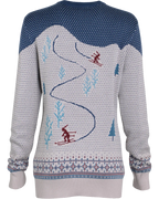 Women's Powder Day Shredder Sweater - Teal/Gray