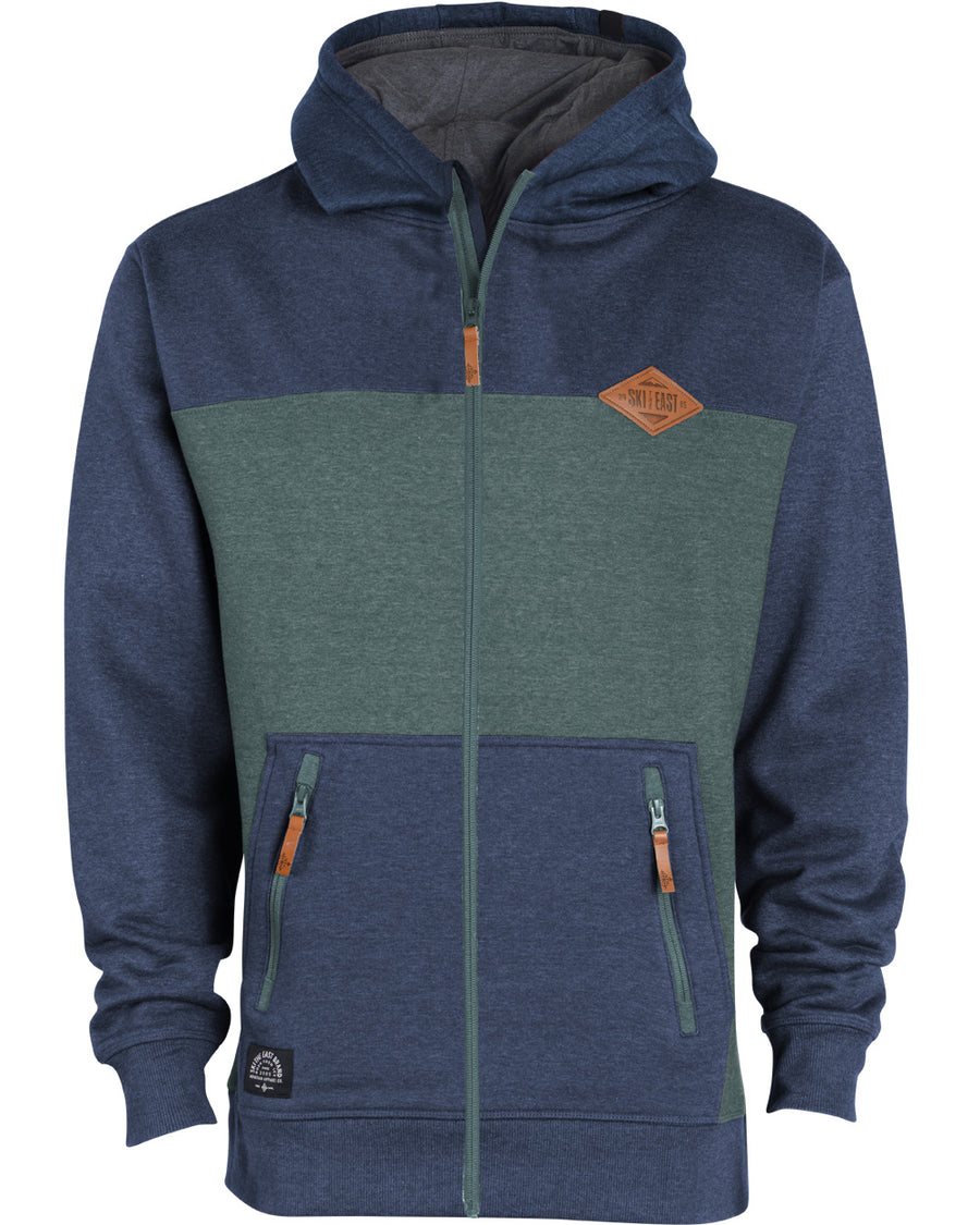 Youth Crawford Zip Hoodie - Navy/Pine