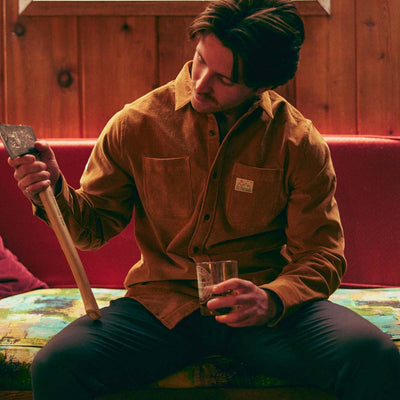 Cat Tracks Corduroy Shirt - Bark