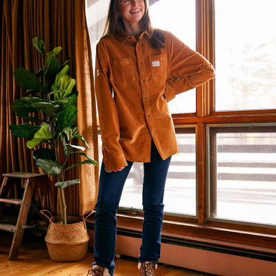 Cat Tracks Corduroy Shirt - Bark