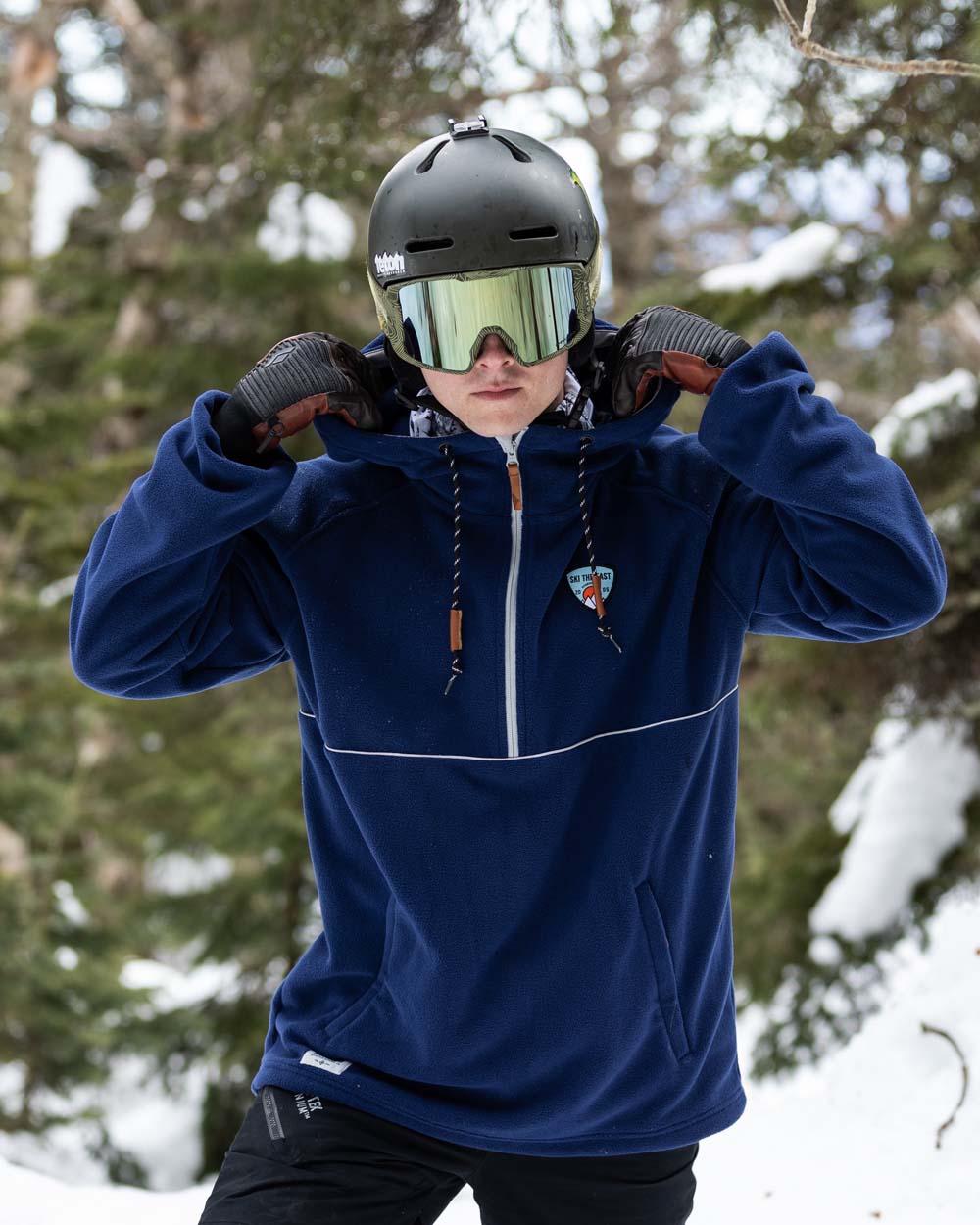 Trekker Half Zip Hooded Fleece - Navy – Ski The East
