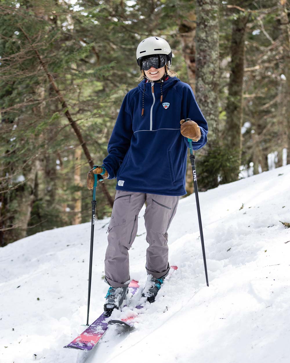 skiing fleece