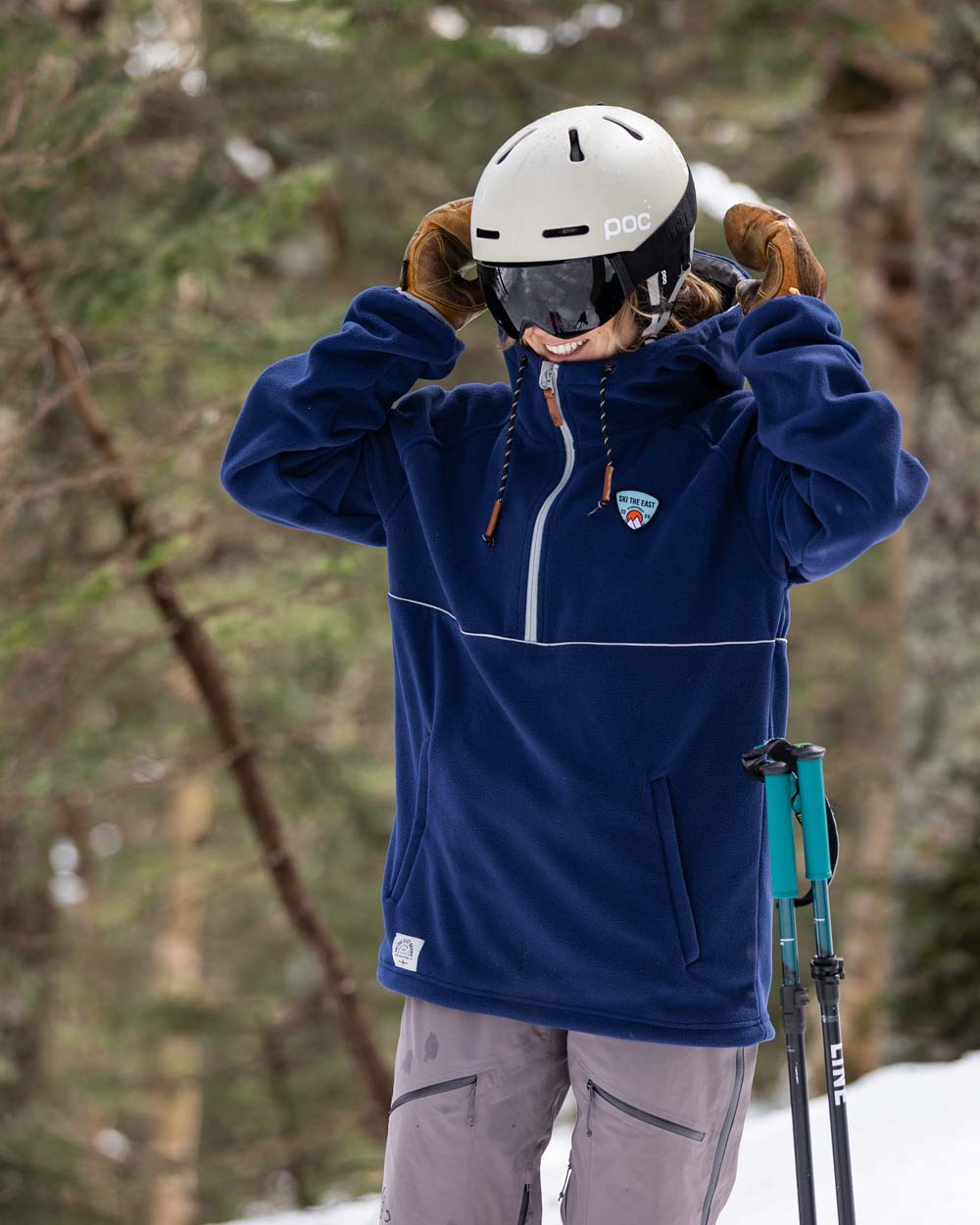 Trekker Half Zip Hooded Fleece - Navy