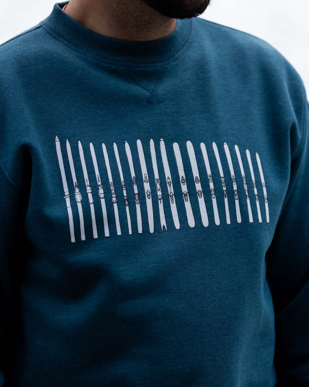 Ski Quiver Crew Sweatshirt - Stone Blue