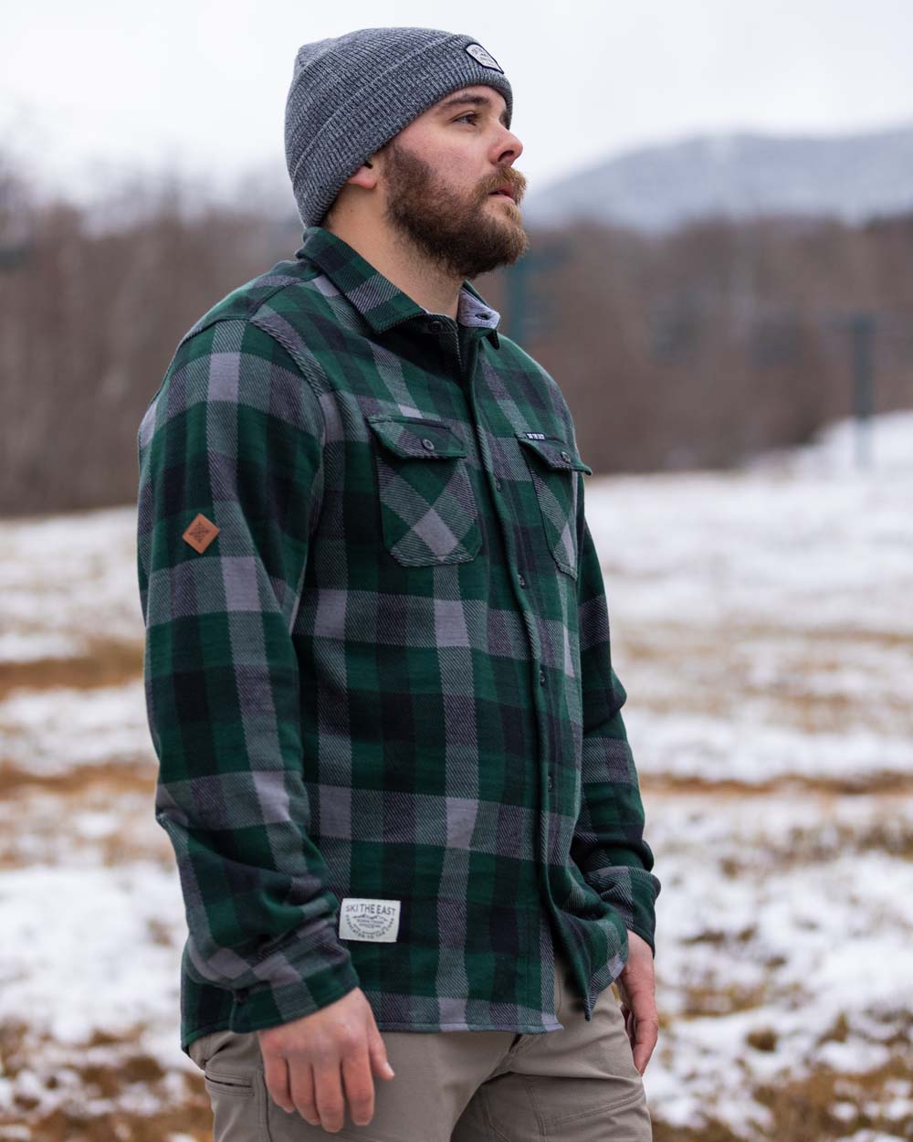 Snowdrift Knit Flannel - Backwoods Pine