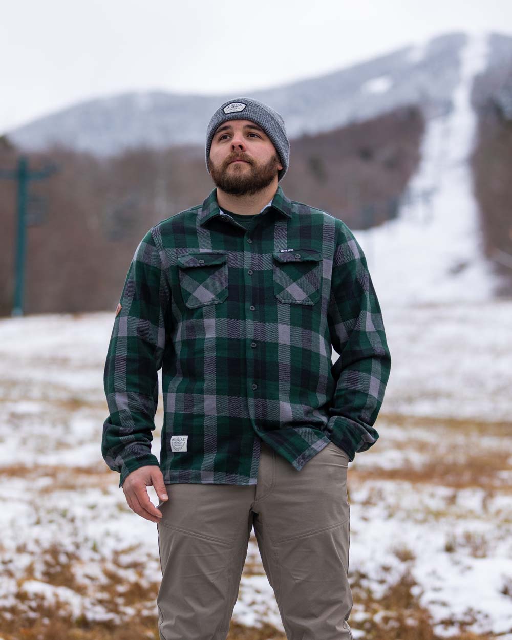 Snowdrift Knit Flannel - Backwoods Pine