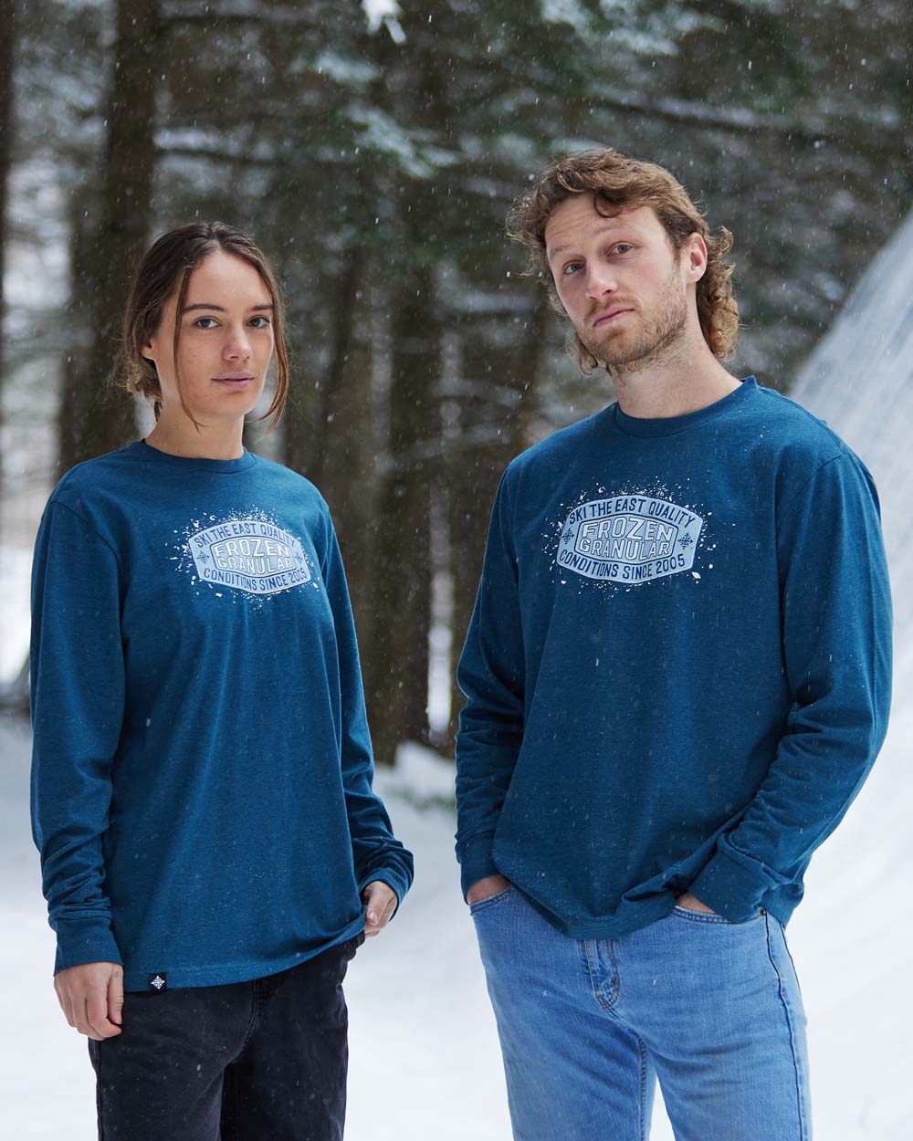 Frozen Granular Long Sleeve - Stone Blue
