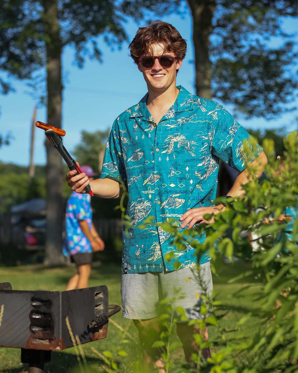 Ski The East Backcountry Beach Aloha Shirt - Tubular Teal