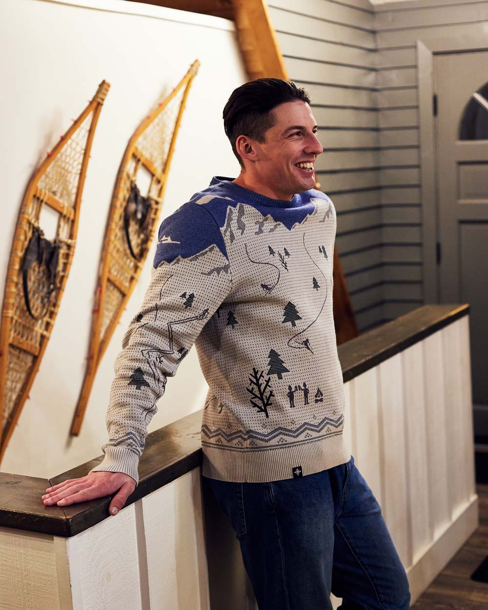 Peak Party Shredder Sweater - Navy/Gray