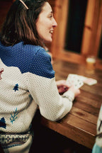 Women's Powder Day Shredder Sweater - Teal/Gray