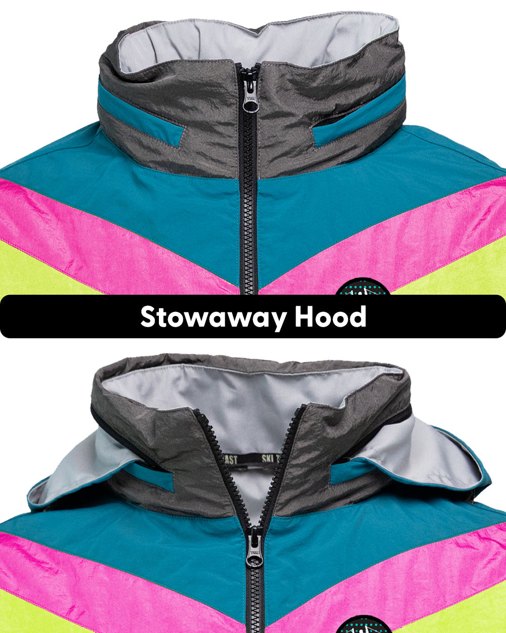 Neon Nights Zip Windbreaker - Tubular Teal – Ski The East