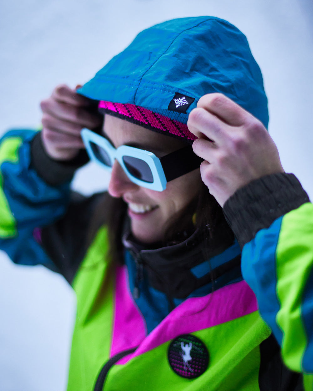 Neon Nights Zip Windbreaker - Tubular Teal – Ski The East