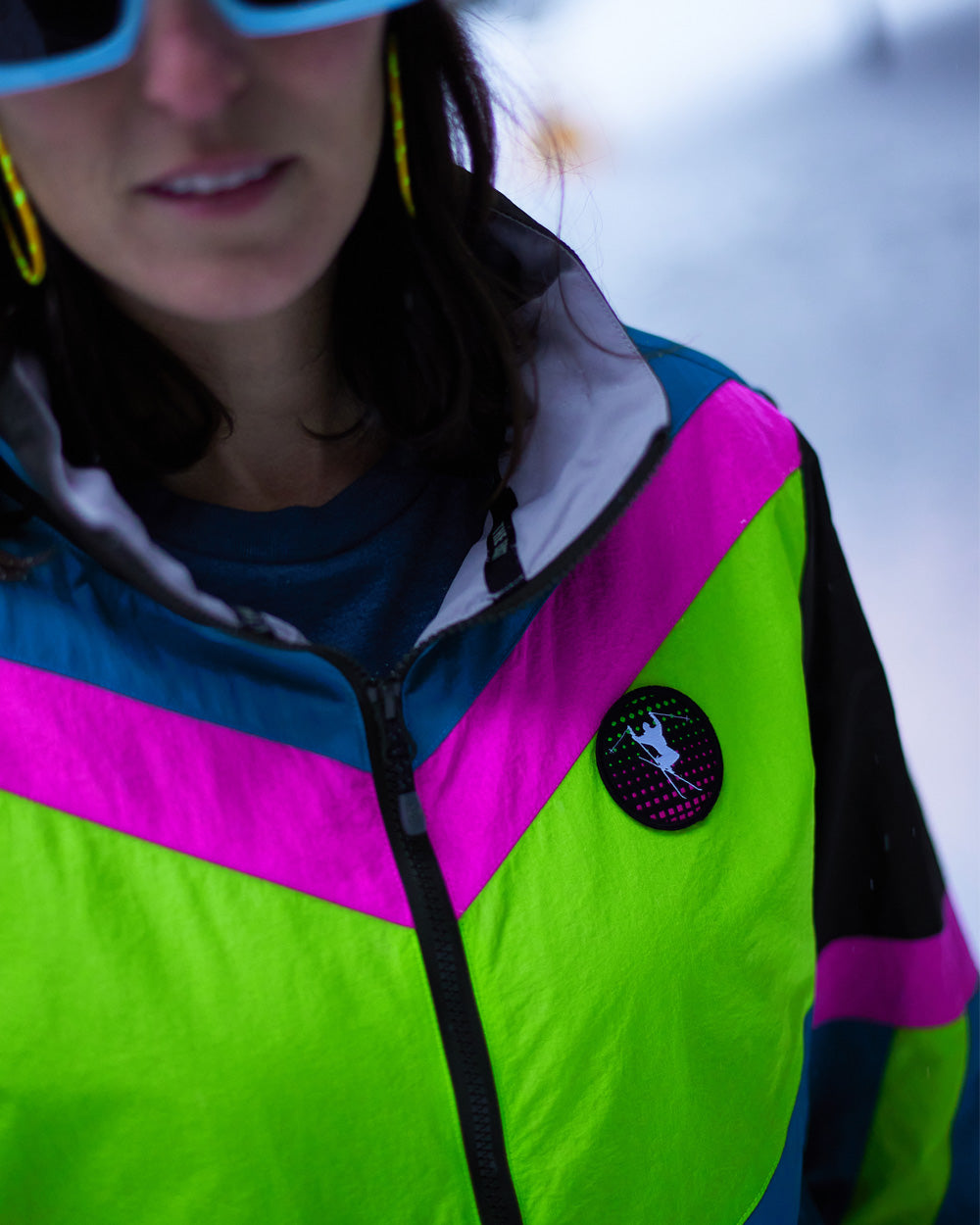 Neon Nights Zip Windbreaker - Tubular Teal – Ski The East