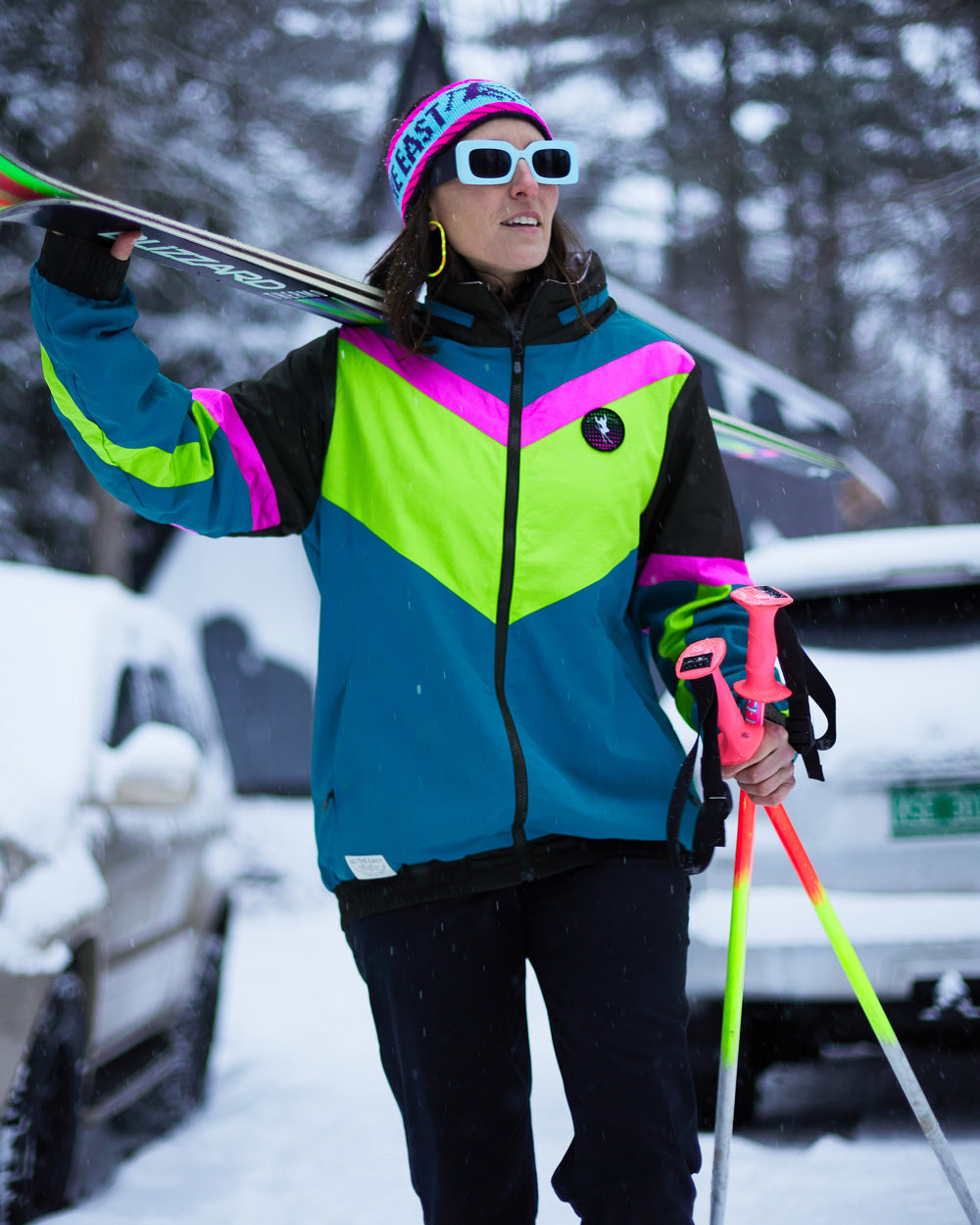 Neon Nights Zip Windbreaker - Tubular Teal – Ski The East