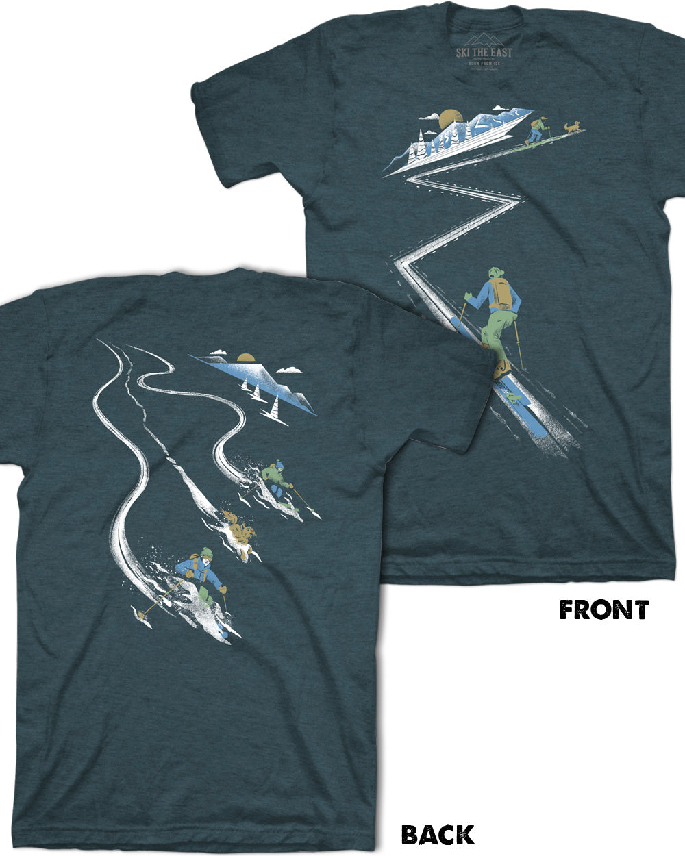 Earn Your Turns Tee - Stone Blue