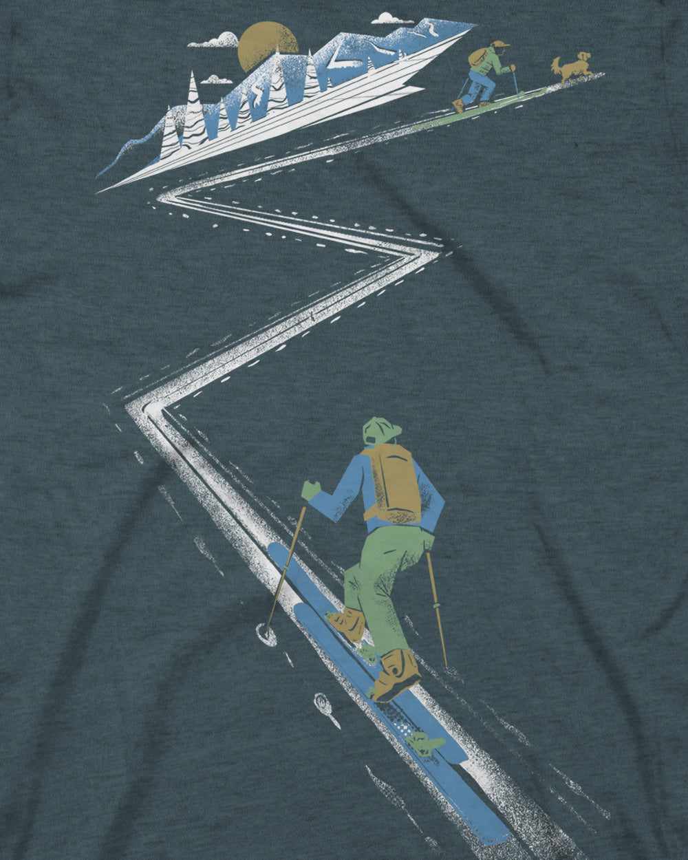 Earn Your Turns Tee - Stone Blue