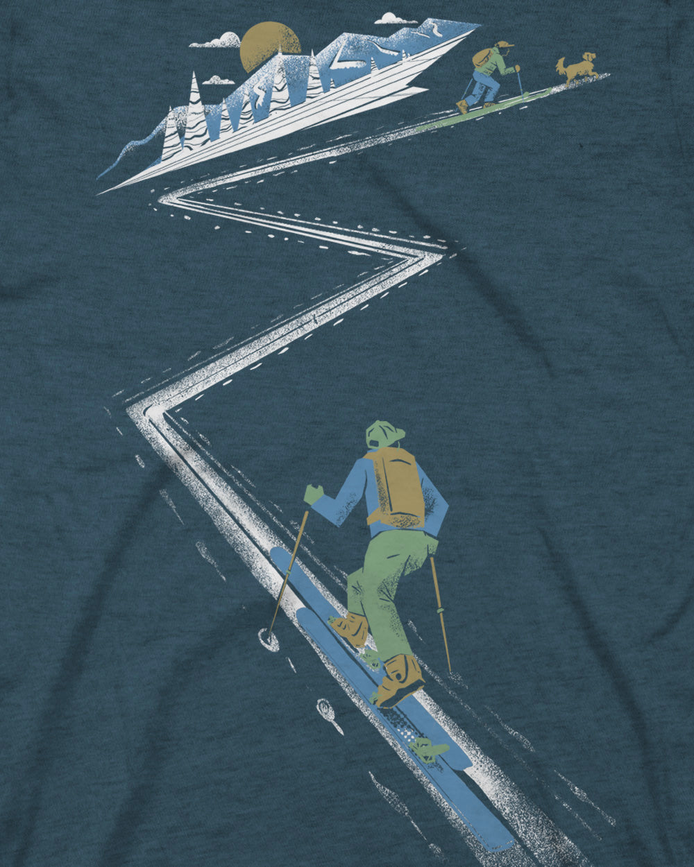 Earn Your Turns Tee - Stone Blue