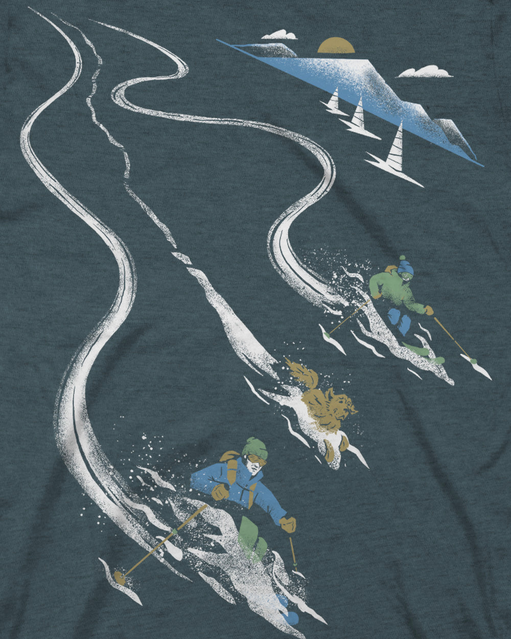 Earn Your Turns Tee - Stone Blue