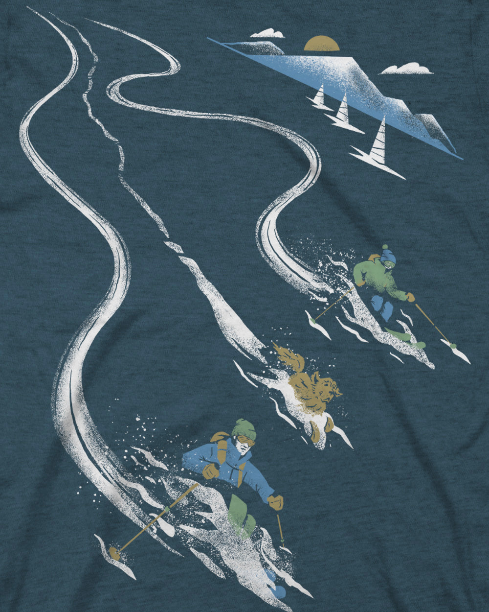 Earn Your Turns Tee - Stone Blue