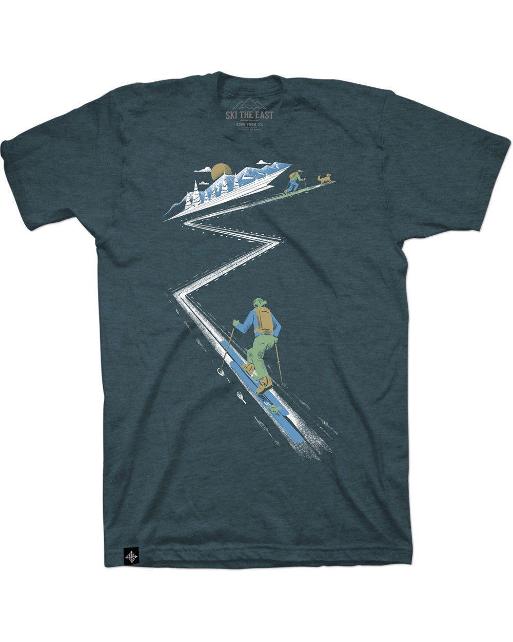 Earn Your Turns Tee - Stone Blue