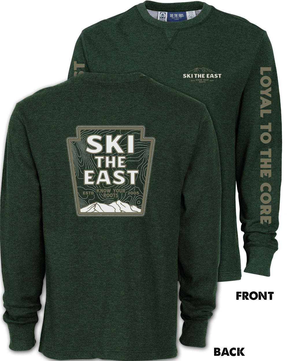 Youth Rugged Roots Waffle Crew - Dark Forest