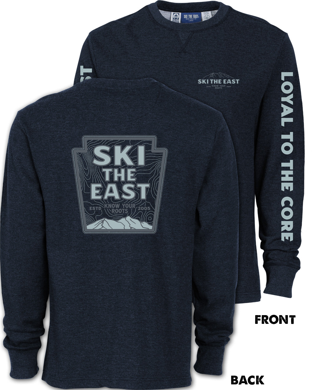 Youth Rugged Roots Waffle Crew - Midnight