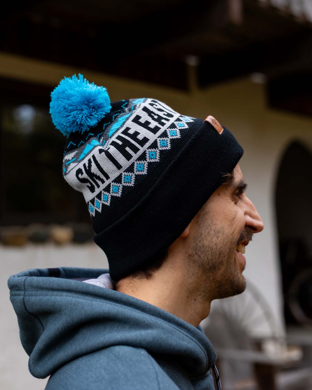 Powder Day Pom Beanie - Black Ice