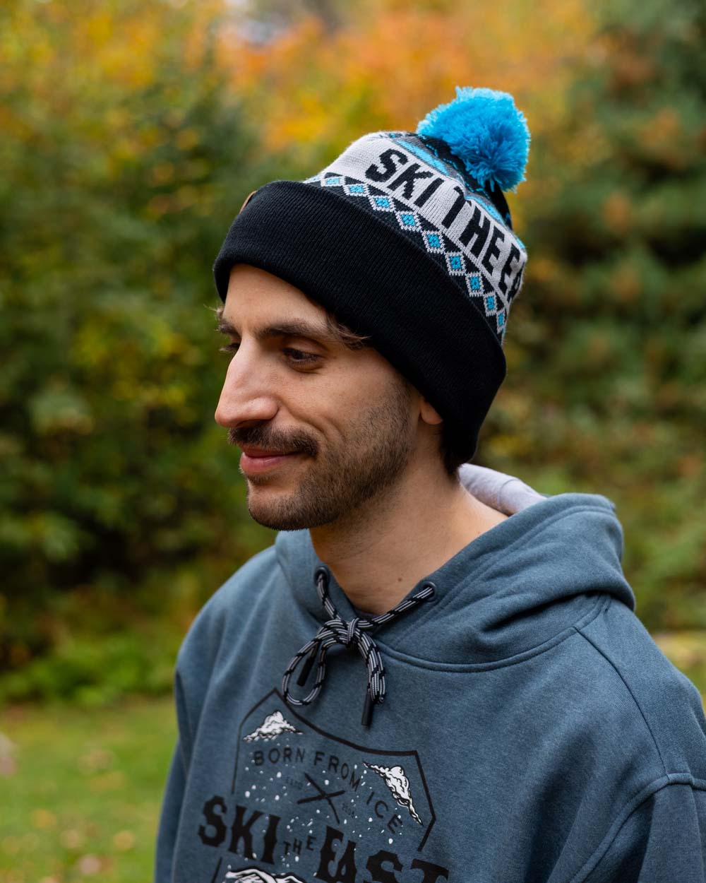 Powder Day Pom Beanie - Black Ice