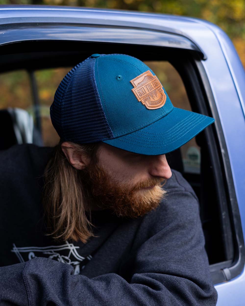 Born From Ice Trucker Hat - Indigo