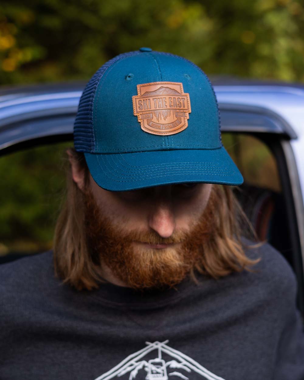 Born From Ice Trucker Hat - Indigo