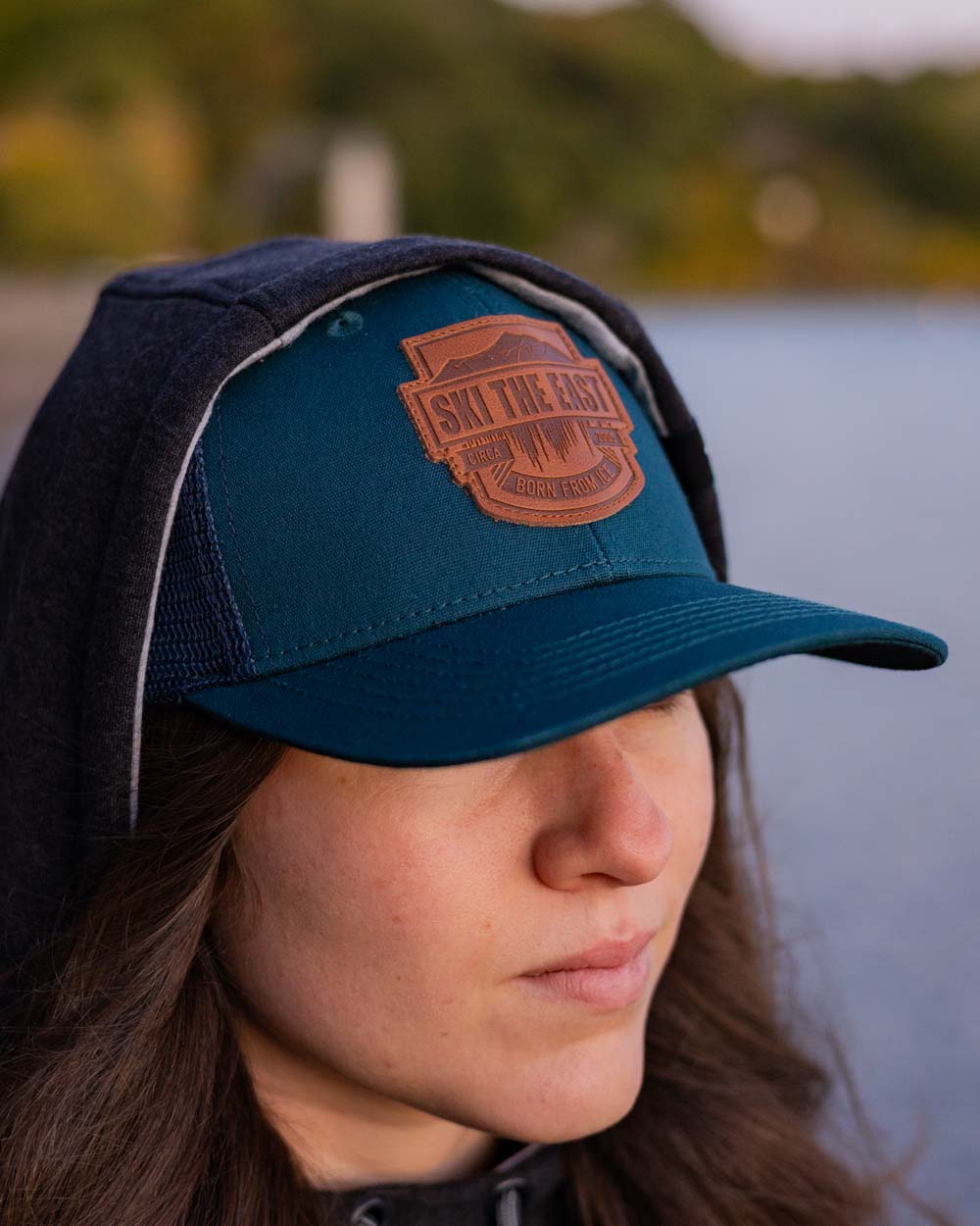 Born From Ice Trucker Hat - Indigo