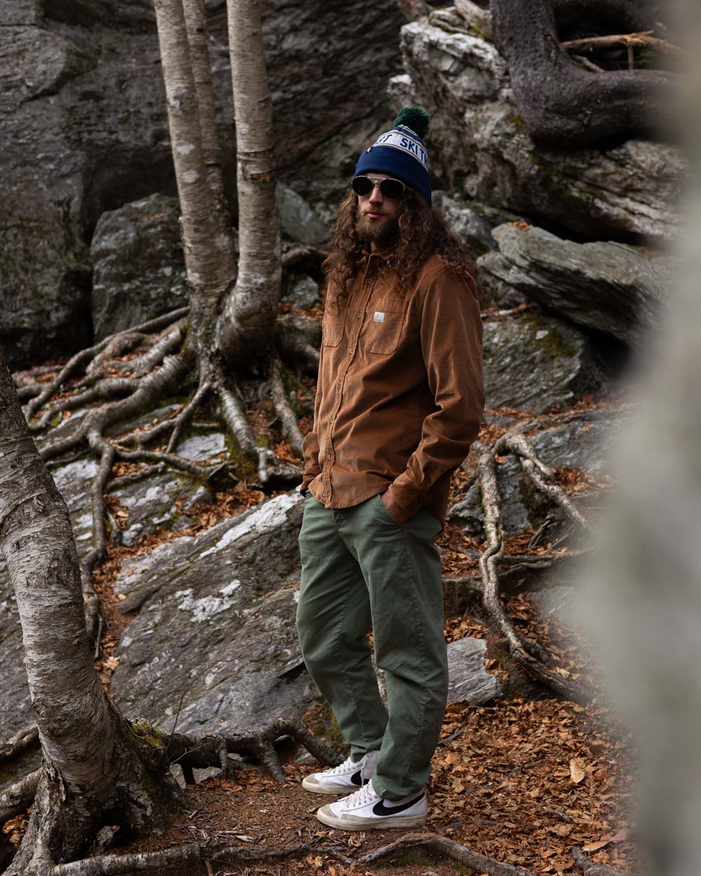 Cat Tracks Corduroy Shirt - Bark
