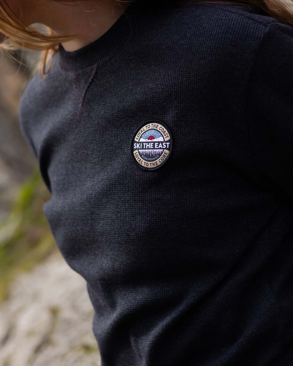 Women's Core Waffle Crew - Vintage Black