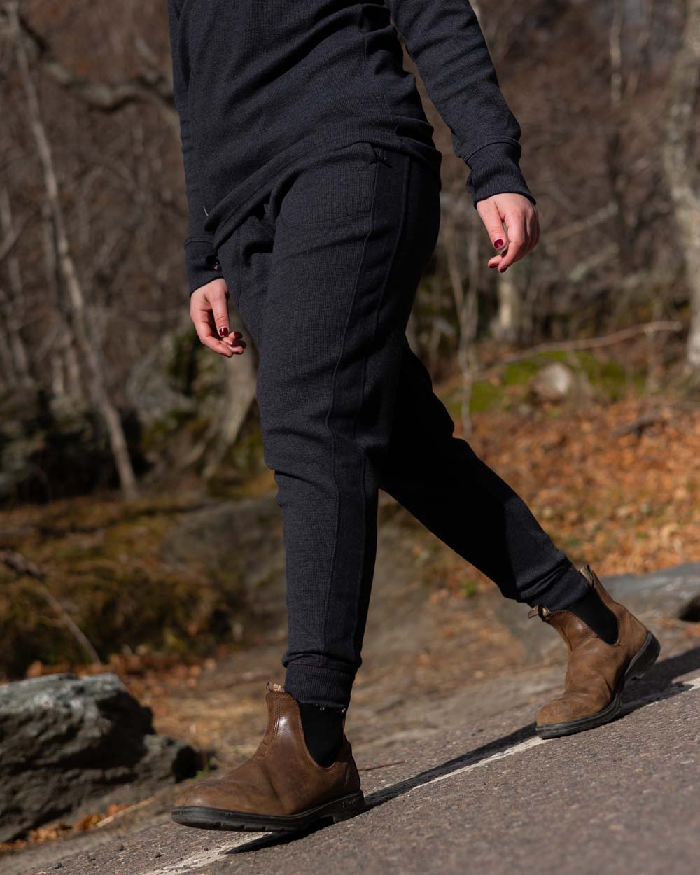 Women's Woodland Waffle Joggers - Vintage Black