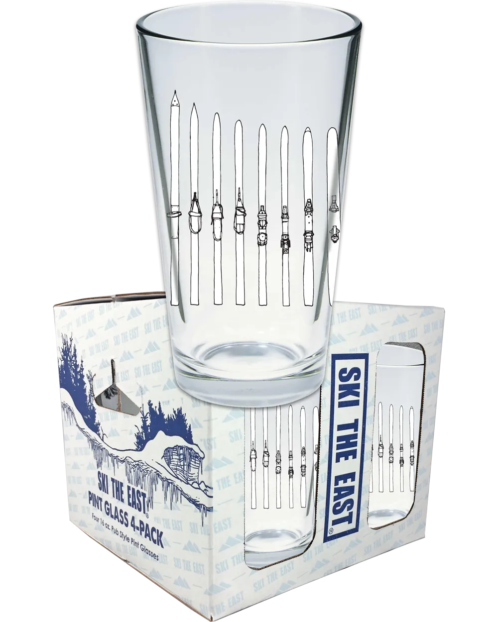 Ski Quiver Pint Glass 4-Pack