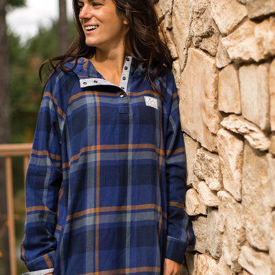 Women's Malo Pullover Flannel - Solar Blue
