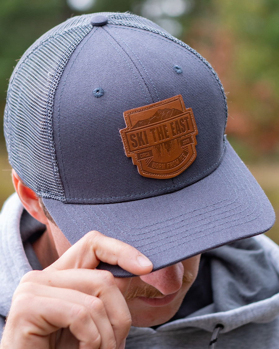 Born From Ice Canvas Trucker Hat - Charcoal