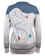 Women's Powder Day Shredder Sweater - Teal/Gray