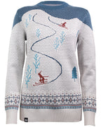 Women's Powder Day Shredder Sweater - Teal/Gray