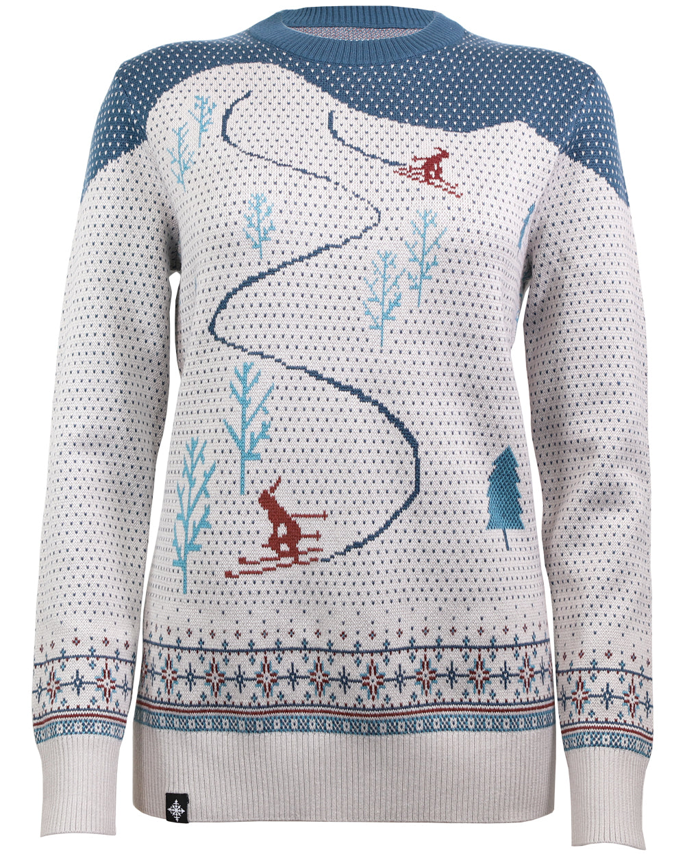 Women's Powder Day Shredder Sweater - Teal/Gray