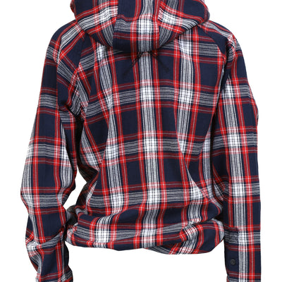 Women's Malo Pullover Hooded Snap Flannel - Red